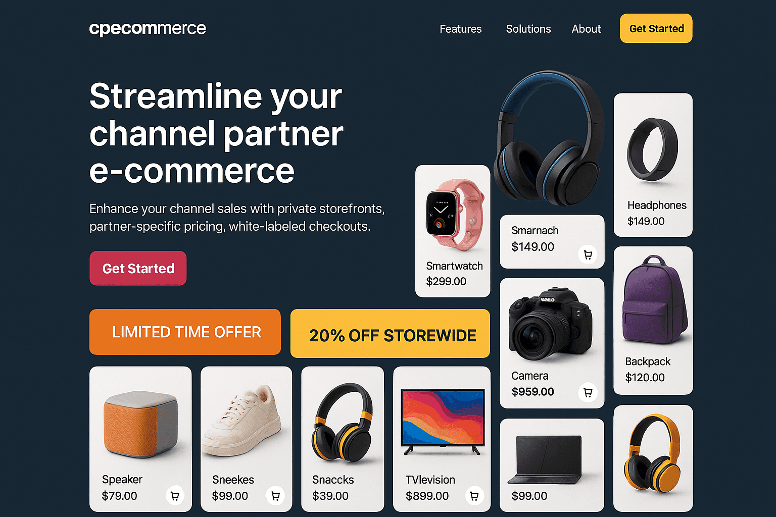 cpecommerce.com website mockup